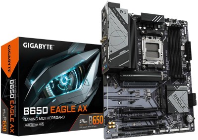 Gigabyte B650 EAGLE AX, AMD AM5, ATX, PCI Express, 4xDDR5, 3xM.2 + SATA3 RAID, HDMI/DP, USB-C, GigaLAN, WiFi 6E, Bluetooth 5.3, RGB Fusion