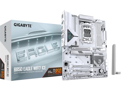 Gigabyte B850 EAGLE WIFI7 ICE, AMD AM5, ATX, 4xPCI Express, 4xDDR5, 3xM.2 + SATA3 RAID, HDMI/DP, USB-C, 2.5GbE LAN, WiFi 7, Bluetooth 5.4, RGB Fusion#1