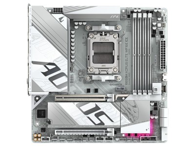 Gigabyte B850M AORUS ELITE WIFI6E ICE, AMD AM5, MicroATX, 2xPCI Express, 4xDDR5, 2xM.2 + SATA3 RAID, DP, USB-C, 2.5GbE LAN, WiFi 6E, Bluetooth 5.3, RGB Fusion#2