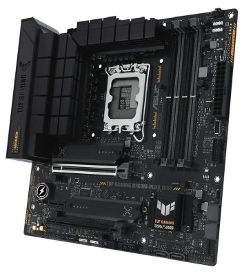 Asus TUF GAMING B760M-PLUS WIFI, Intel LGA1700, 2xPCI Express, MicroATX, 4xDDR5, 2xM.2 + SATA3 RAID, HDMI/DP, USB-C, 2.5Gbe LAN, WiFi 6, Bluetooth 5.2, Aura Sync RGB