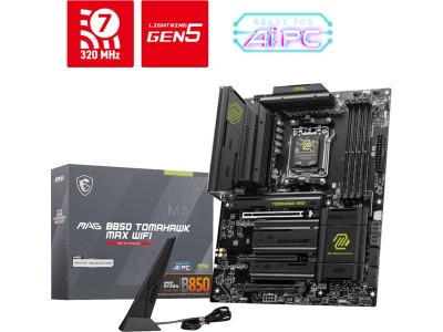 MSI MAG B850 TOMAHAWK MAX WIFI WIFI, AMD AM5, ATX, 3xPCI Express, 4xDDR5, 4xM.2 + SATA3 RAID, DP, USB-C, 5GbE LAN, WiFi 7, Bluetooth 5.4#1