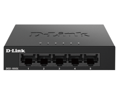 D-Link DGS-105GL 5 Port Gigabit Metall Switch - Svart