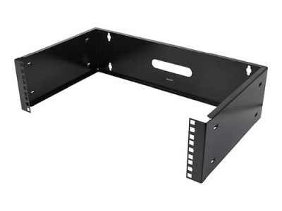 Deltaco 19" wall mount, 3U, max 25kg, steel construction, black