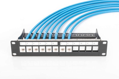 Modulär patchpanel 12 portars 10"rackmont. 1U, skärmad#2