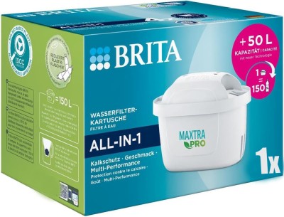 BRITA MAXTRA PRO allt-i-1 vattenfilter 1-Pack MAXTRA+ OEM, Minskar föroreningar, klor, bekämpningsmedel och kalksten för kranvatten med optimal smak