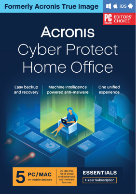 Acronis Cyber Protect Home Office 2023, Essentials till 5 PC/Mac, 1 Års Abb. Windows/Mac/Android/iOS, Säkerhetskopiering