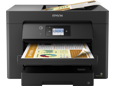 Epson WorkForce WF-7830DTWF, A3 skrivare + scanner + kopiator + fax, 25/12 ppm ISO, 1200x2400 dpi scanner, duplex, display, ADF, AirPrint, USB/LAN/WiFi