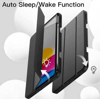 Fodral iPad 10,9, 2022 med Pennhållare, Automatisk uppvakning/sömn-funktion, Svart#4