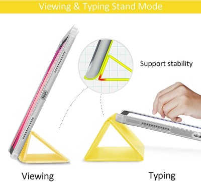 Fodral iPad Air 4/5 Gen (10,9 Tum) 2022/2020 (stöd för Pencil 2 ladd) fodral med automatisk vila/vakna och transparent baksida - Färg Gul#2