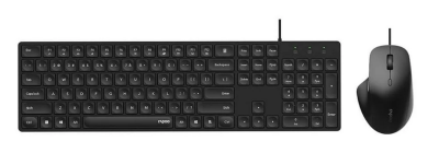 RAPOO NX8020 Tangentbordskit m. Mus, Kabel USB, Nordic layout - Svart