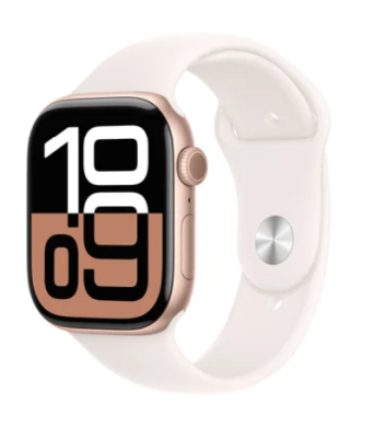 Apple Watch Series 10 GPS 46mm Roséguld Aluminiumboett med Light Blush Sport Band - M/L