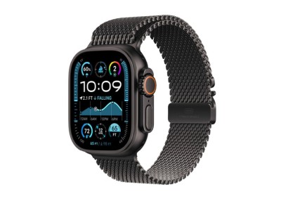 Apple Watch Ultra 2 GPS + Cellular 49mm Svart Titanboett med Svart Titan Milaneseloop - M#1