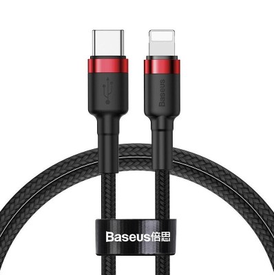 Baseus Laddare USB-C till Lightning, 18W, 1m - Röd/Svart#1