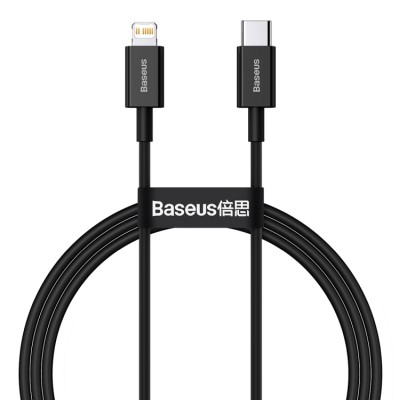 Baseus Laddare USB-C till Lightning, 20W, 1m - Svart