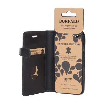 Plånboksfodral BUFFALO iPhone 6/7/8/SE(2020), 2-in-1 magnetskal - Svart#5