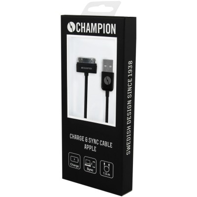 Champion Ladd&Synk kabel Apple 1,5m Svart#2