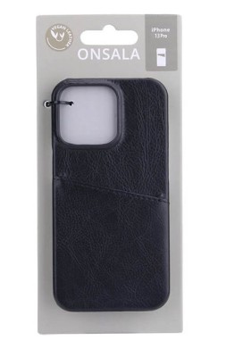 Skal ONSALA iPhone 13 Pro, konstläder, med kortfack - Svart#2