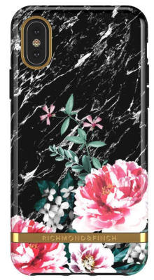 Richmond & Finch Black Marble Flower Back Case for iPhone XS Max