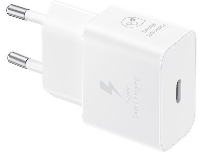 Samsung 25w Power Adapter (w/o Cable) Vit Usb-C