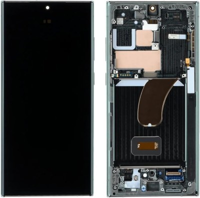 Samsung Galaxy S23 Ultra Skärm med LCD Display Original - grön - OBS Reservdelsskärm, har spricka i skärmen, touch fungerar testskärm