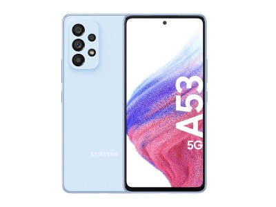 Samsung Galaxy A53 5G 128 GB, 6.5", 64/12/5/5/32 Mpixel kamera, Dual SIM, MicroSD, IP67, Android - Awesome Blue - Reservdelstelefon skärmen fungerar inte