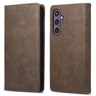 Plånboksfodral Taltech Samsung S25 Blocking Wallet Cover, kortfack + sedelficka - Brun