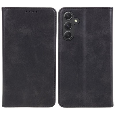 Samsung Galaxy A55 5G Fodral Calf Texture PU Läder Shell Slim-Fit Mobiltelefon Skal - Svart
