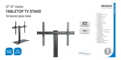 DELTACO Tabletop stand for TV, 32"-55", 40kg, 200x200mm-600x400mm#6