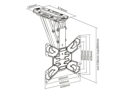 Multibrackets Väggfäste - Motoriserat Fäste (takmontering / snedvägg) för Skärmar 32"-55" Inkl. Fjärrkontrol#3