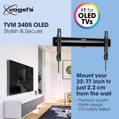 Vogel's TVM 3405 platt OLED TV-väggfäste 32–77" max. 50 kg, TV-hållare VESA 400 x 200, LG OLED, universell kompatibilitet, avstånd till väggen endast 2,2 cm#2