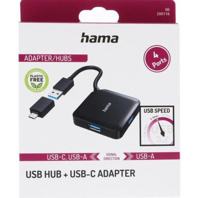 HAMA Hub USB/USB-C 1:4 1.5 Gbit/s#2