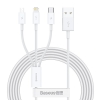 Baseus Superior Multi Charger Kabel USB A, USB C+Micro USB A+Lightning, USB2, 0,48 Gbit/s, 1,5m - Vit#1
