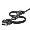 USB-synk/laddarkabel Belkin Universal, MicroUSB/USB-C/Lightning, 1,2 meter - Svart#2