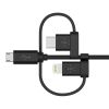 USB-synk/laddarkabel Belkin Universal, MicroUSB/USB-C/Lightning, 1,2 meter - Svart#3