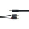 Audio Kabel, 3.5mm Hane - 2xRCA Hane, 2m - Svart#2