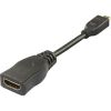 Adapter HDMI, Micro HDMI hane till HDMI hona, 0,1m, svart#1