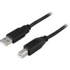 USB 2.0-kabel A ha till B ha, 3 meter, svart