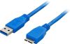 DELTACO USB 3.0 kabel, Typ A hane - Typ Micro B hane, 0,5m, blå#2