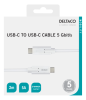 DELTACO USB-C - USB-C cable, 5Gbit/s, 5A, 2M, white#2