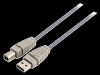 Kabel USB-A - USB-B Hane 1m, Bandridge, Nickelplaterad Rund, Blå#2