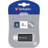 8 GB Verbatim Store 'n' Go PinStripe, USB 2.0, Svart