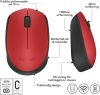 Logitech Wireless Mouse M171 - Röd#1