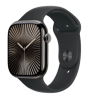 Apple Watch Series 10 GPS + Cellular 46mm Skiffer Titanboett med Svart Sport Band - S/M