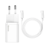 Baseus Laddare Super PD 25W 1x USB-C + Kabel USB-C till USB-C - Vit#1