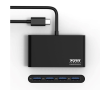 USB-C-hub Port Designs, 4xUSB 3.0, aluminium - Silver/vit#2